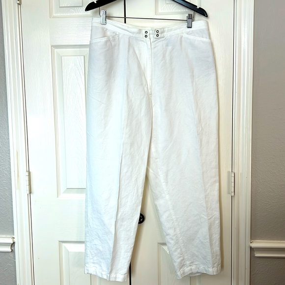 Talbots Linen White Pants Size 16 - Picture 2 of 11